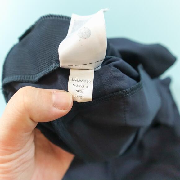 Athleta Brooklyn Navy Blue Camo Straight Leg Ankle Athletic Pants Size 12 - Picture 9 of 10